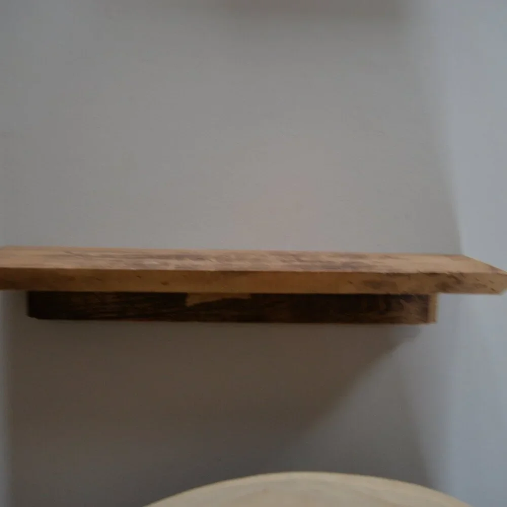 antique old primitive wall shelf solid wood ledge spice rack tigerwood ?